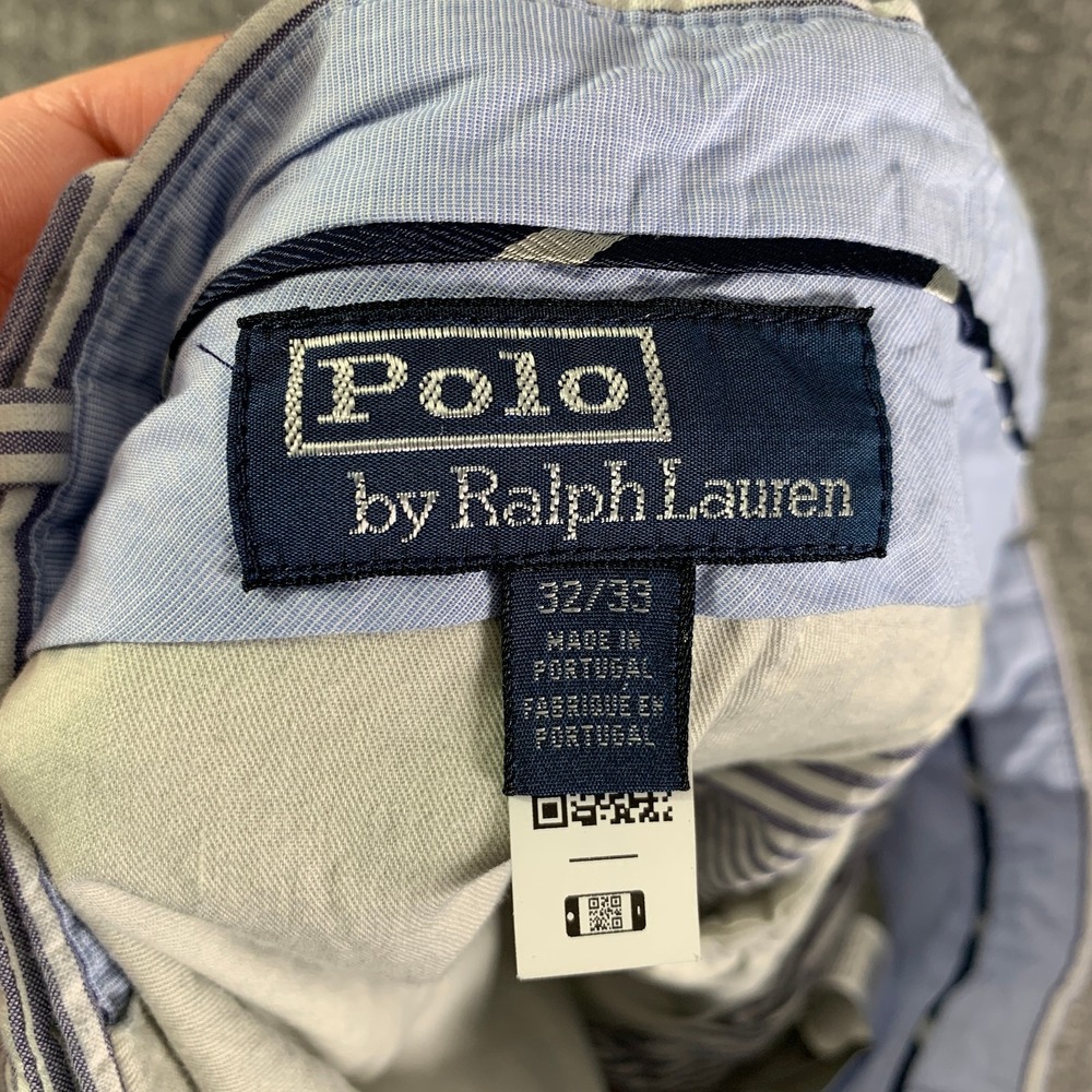 Polo Ralph Lauren Pleated Pants Men 32x32 Seersucker Blue Striped Old Money Luxe - Picture 3 of 12